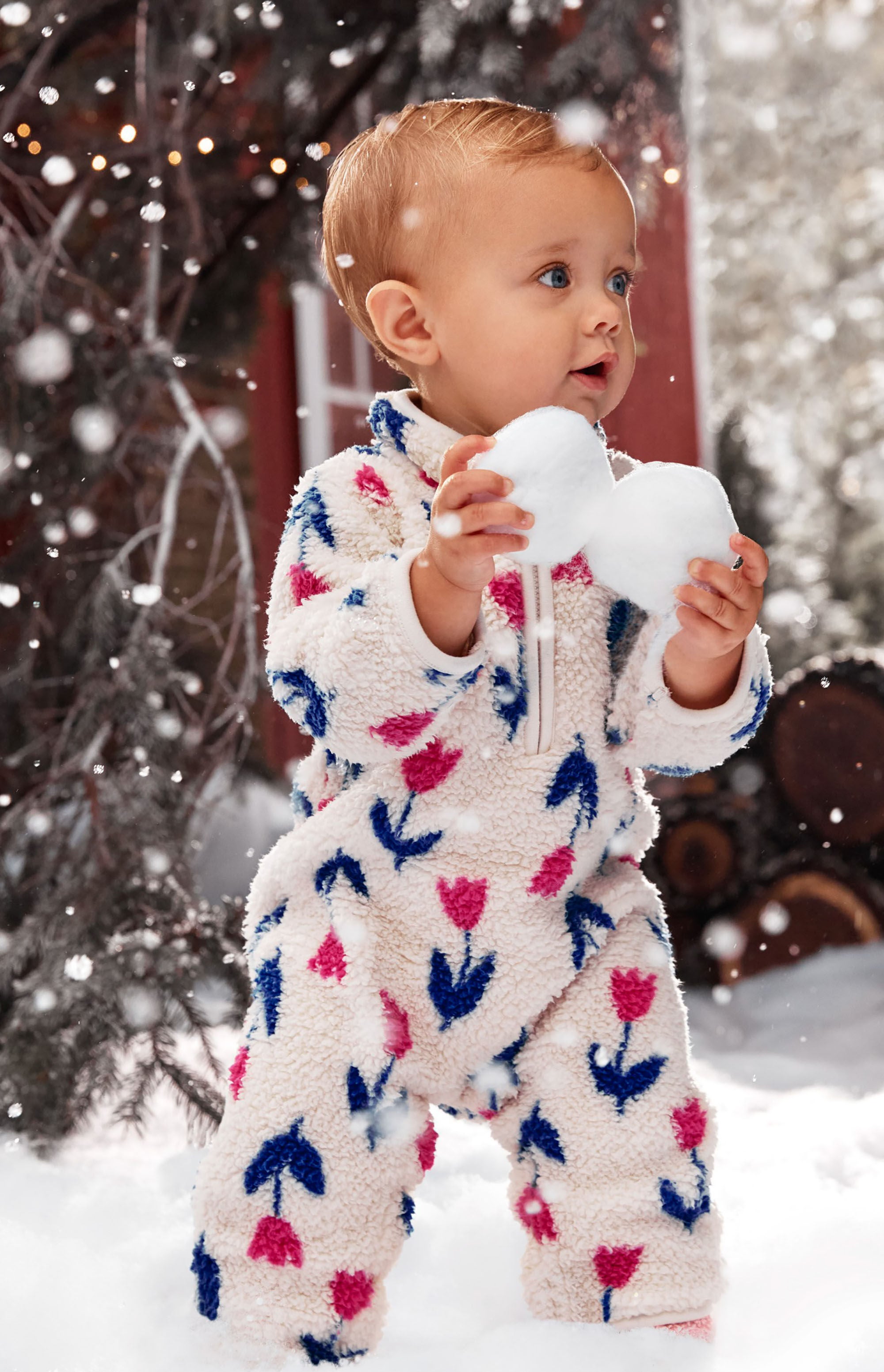 Pink Blue Baby Floral Sherpa Jumpsuit Carter s Oshkosh Canada