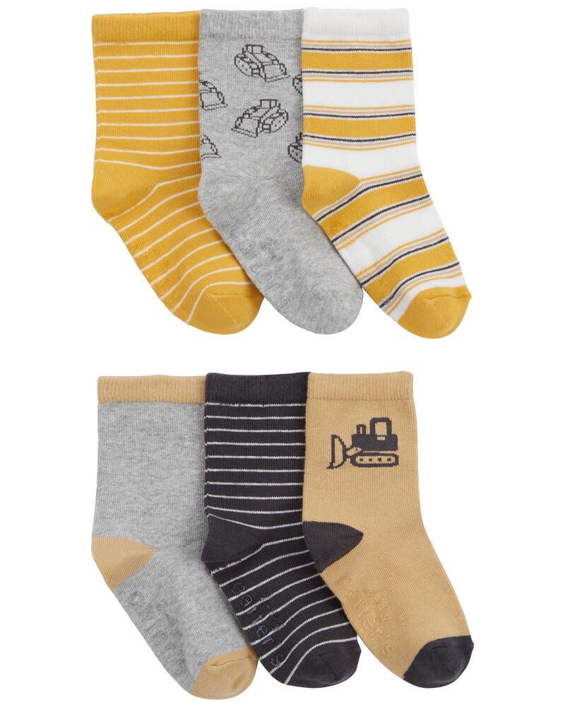 Toddler 6-Pack Construction Socks, image 1 of 2 slides