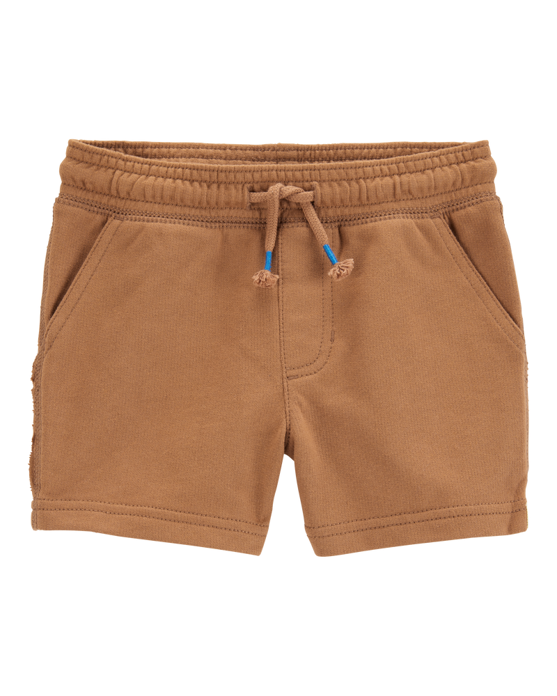 Toddler Pull-On French Terry Rec Shorts - Brown, image 1 of 7 slides
