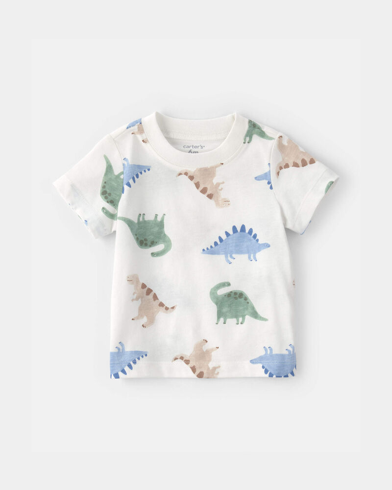 Baby Boy Animal Print Short-Sleeve Shortall Set - Green, image 3 of 5 slides