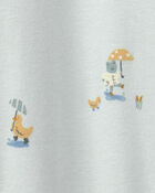 Baby 2-Way Zip Frog & Duck Cotton Sleepers - Green, image 5 of 6 slides