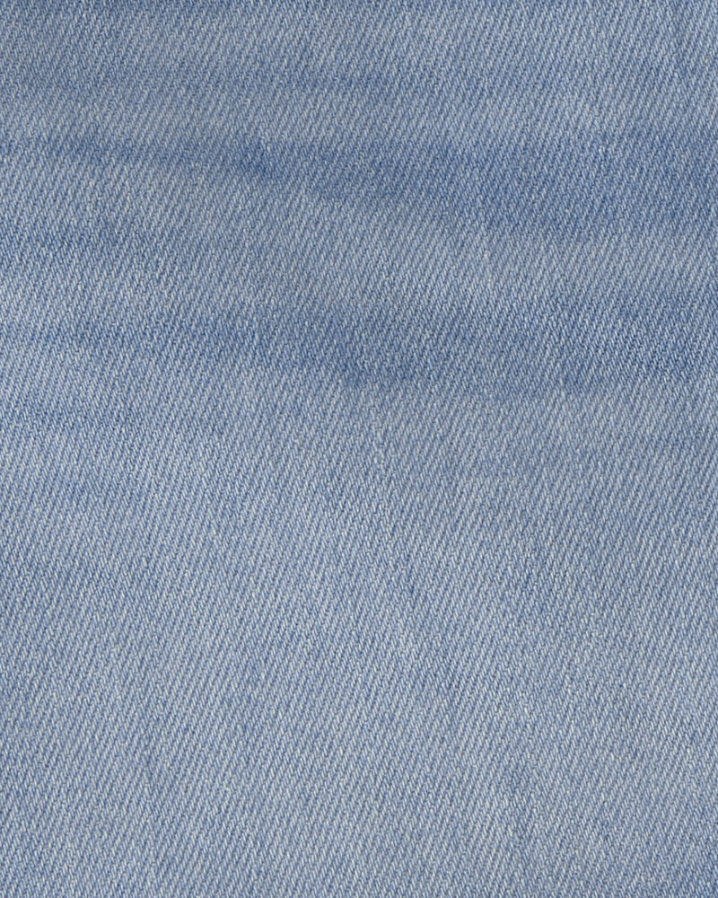 Girls Eyelet Trim Denim Shorts - Medium Wash, image 3 of 4 slides