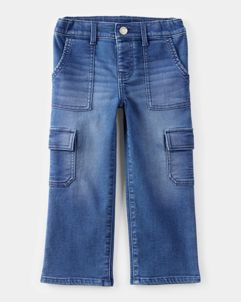Tout-petit Jean cargo en tricot de denim emblématique - Délavage ozone, image 1 sur 5 diapositives