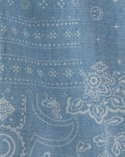Gar&ccedil;ons - Short en chambray &agrave; motif bandana et fleurs - Bleu, image 3 sur 3 diapositives
