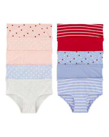 Enfant Emballage de 10 sous-vêtements en coton extensible à motifs de fraises, 
