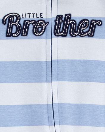 Baby Little Brother 2-Way Zip Cotton Sleeper, 