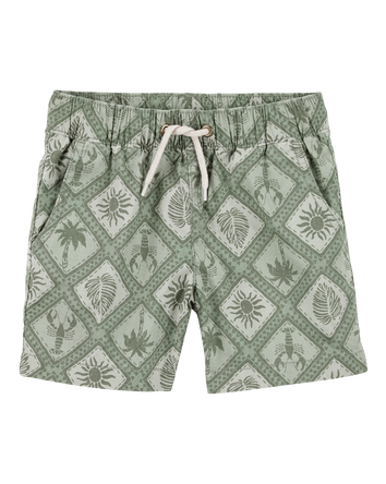 Bébé Short à cordon de serrage imprimé carreaux - Vert, 