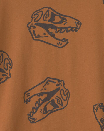 Gar&ccedil;ons - T-shirt manches longues &agrave; motif dinosaure &ndash; Brun, 