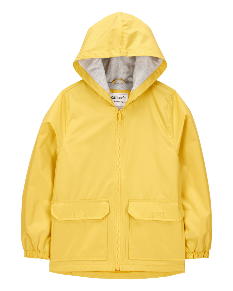 Hooded Rain Jacket - Yellow, image 1 of 3 slides