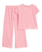 Kid 2-Piece Heart Loose Fit Pyjamas - Pink, image 1 of 3 slides
