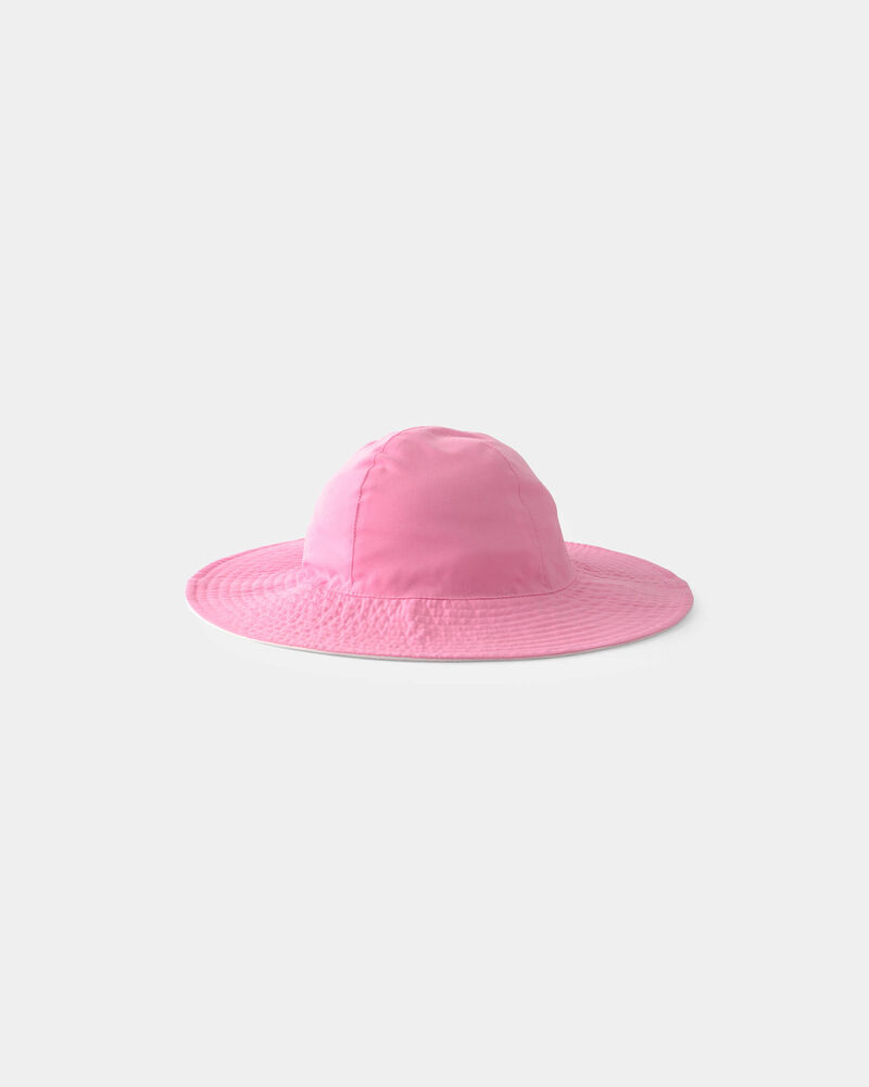 Tout-petit fille - Chapeau de soleil r&eacute;versible - Rose/Blanc, image 3 sur 3 diapositives