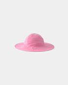 Tout-petit fille - Chapeau de soleil r&eacute;versible - Rose/Blanc, image 3 sur 3 diapositives