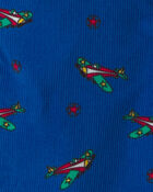 Tout-petit gar&ccedil;on - Salopette en velours c&ocirc;tel&eacute; &agrave; motif avion &ndash; Bleu, image 4 sur 4 diapositives