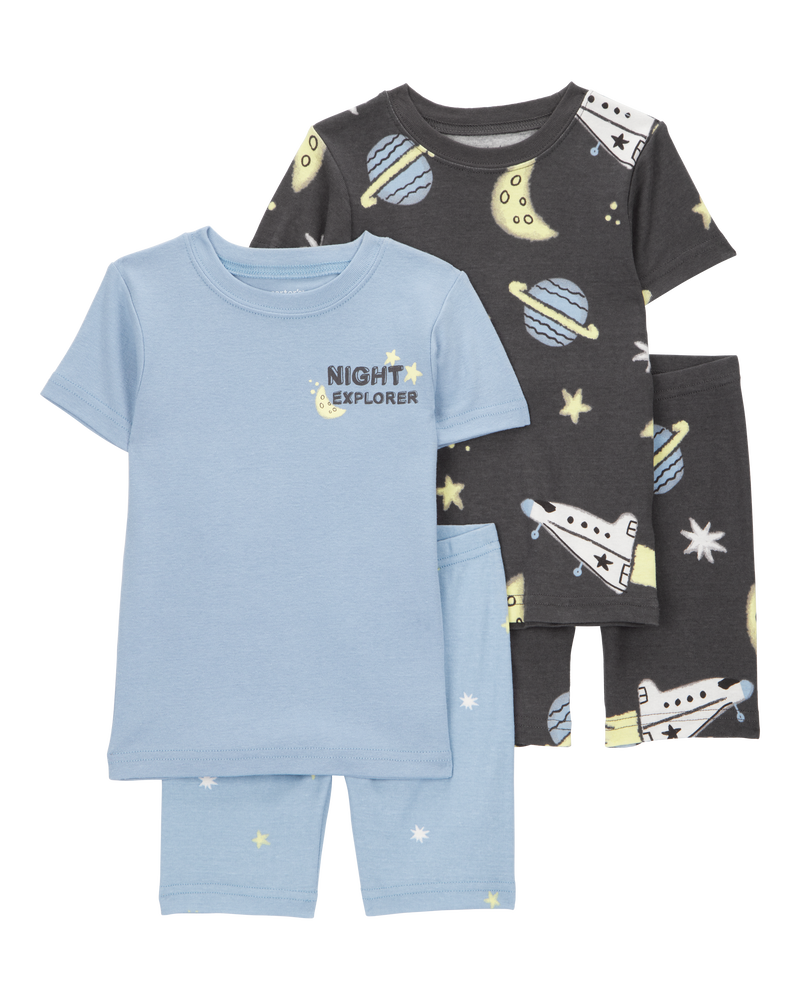 Toddler Space Print Snug Fit Cotton 4-Piece Pyjamas, image 1 of 4 slides