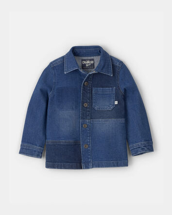 Tout-petit gar&ccedil;on - Blouson en denim patchwork - D&eacute;lavage fonc&eacute;, 