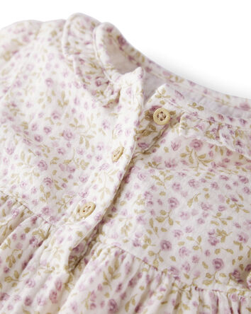 Baby Organic Cotton Gauze Bubble in Botanic Muse Print, 