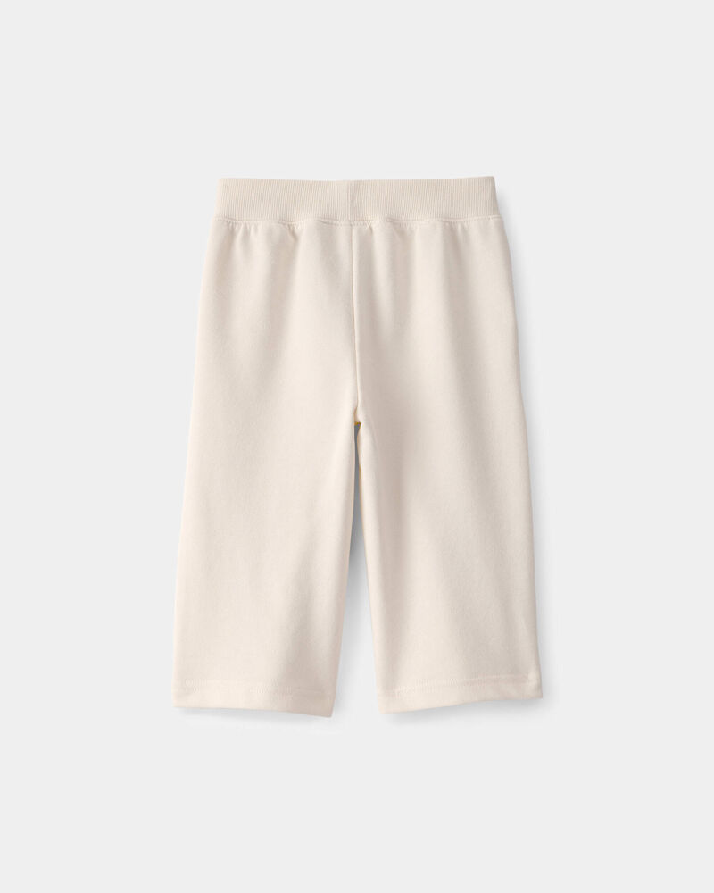 B&eacute;b&eacute; fille - Pantalon de sport &agrave; jambe large en jersey bouclette - Ivoire, image 2 sur 3 diapositives