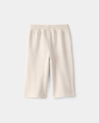 B&eacute;b&eacute; fille - Pantalon de sport &agrave; jambe large en jersey bouclette - Ivoire, image 2 sur 3 diapositives