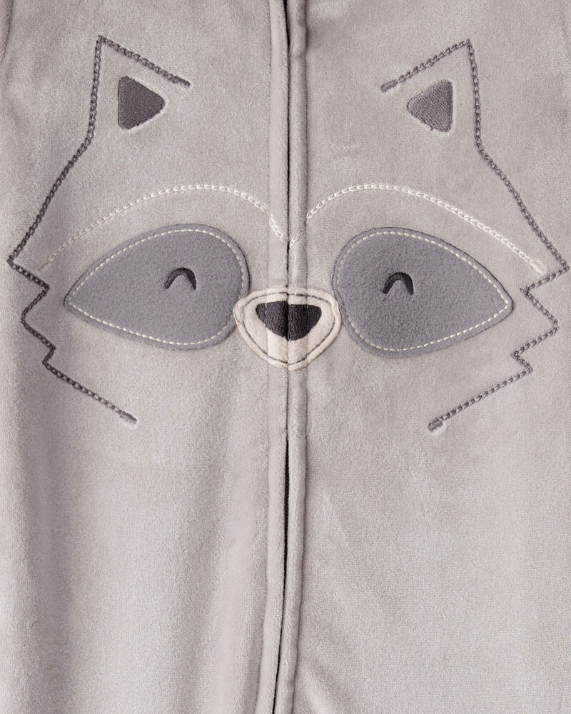 Toddler Boy Raccoon DreamPlush Long-Sleeve Snug Fit 1-Piece Pyjamas - Grey, image 3 of 4 slides