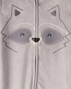 Toddler Boy Raccoon DreamPlush Long-Sleeve Snug Fit 1-Piece Pyjamas - Grey, image 3 of 4 slides