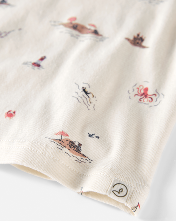 Baby Organic Cotton Payamas in Coastal Print, 