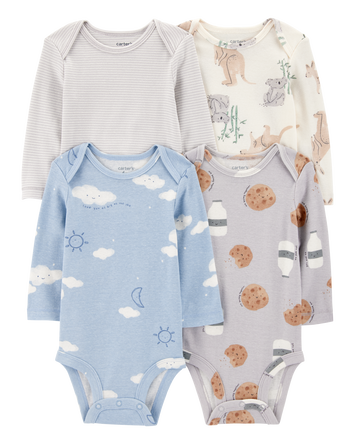 Baby 4-Pack Long-Sleeve Original Bodysuits, 