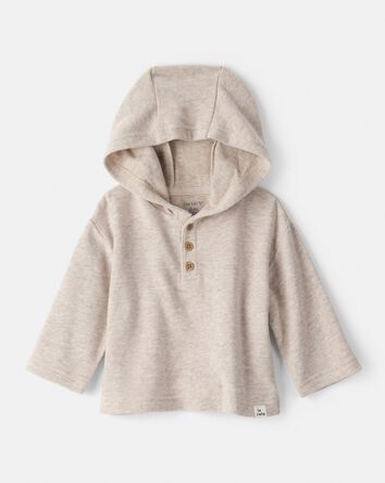 Baby Boy Long-Sleeve Hooded Top - Grey, 
