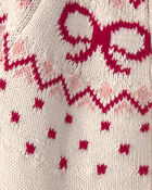 Baby Girl Organic Cotton Fair Isle Sweater Knit Jumpsuit, image 4 of 5 slides
