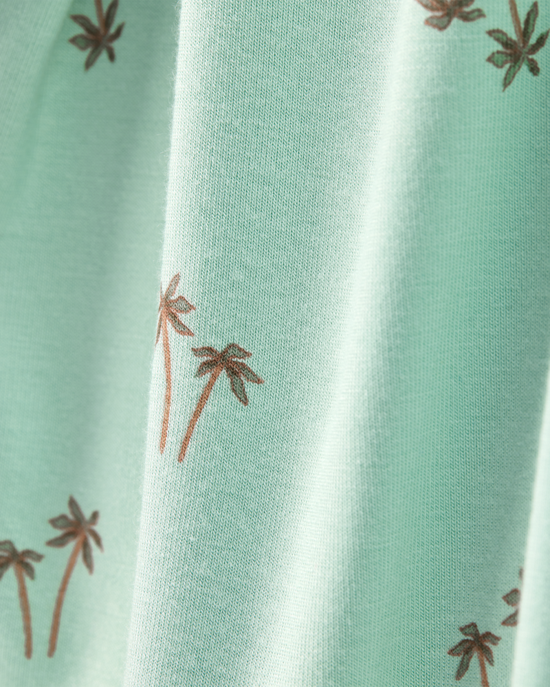 Toddler Palm Tree Print PurelySoft 2-Piece Pyjamas - Mint, image 2 of 5 slides
