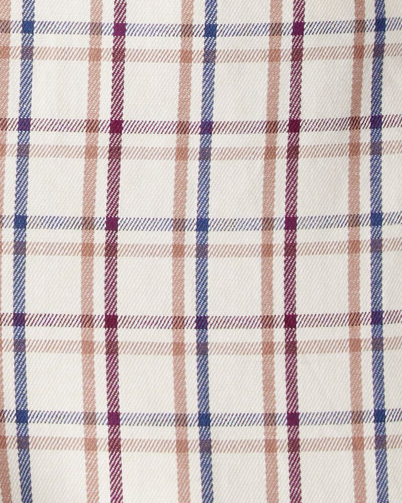 Baby Boy 2-Piece Plaid Overall Set - Maroon/Ivory, image 4 of 6 slides