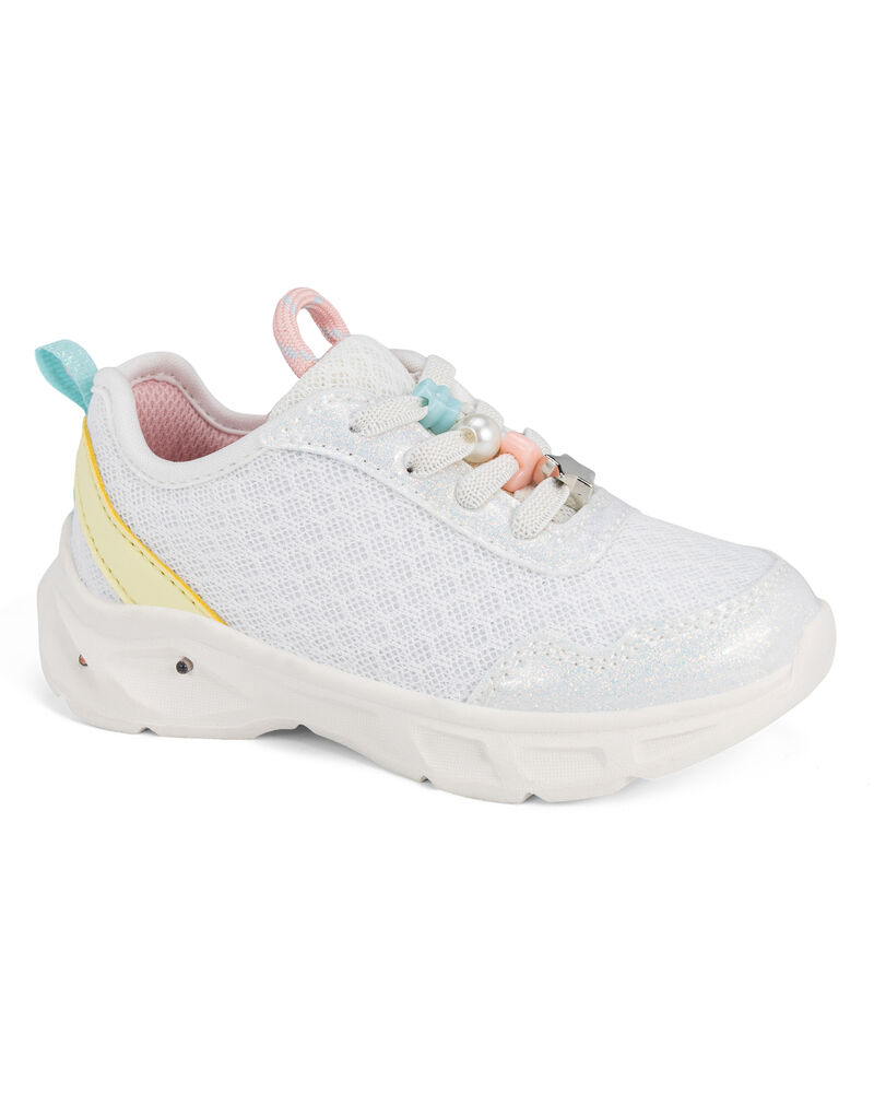 Tout-petit fille - Chaussures de sport &agrave; breloques sur les lacets - Blanc, image 1 sur 12 diapositives