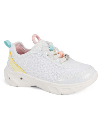 Tout-petit fille - Chaussures de sport &agrave; breloques sur les lacets - Blanc, 