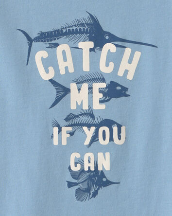 Gar&ccedil;ons - T-shirt &agrave; imprim&eacute; poisson - Bleu, 