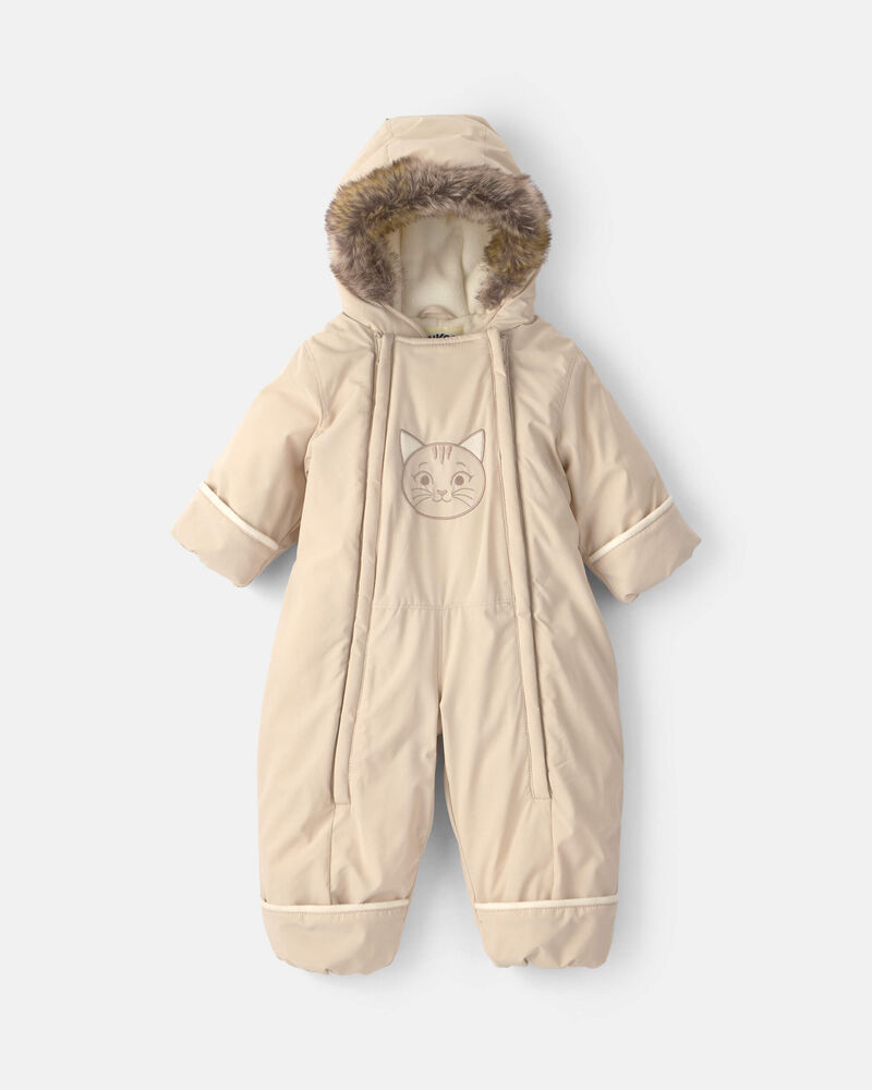 B&eacute;b&eacute; fille - Habit de neige 1 pi&egrave;ce avec appliqu&eacute; brod&eacute;  - Beige, image 1 sur 3 diapositives