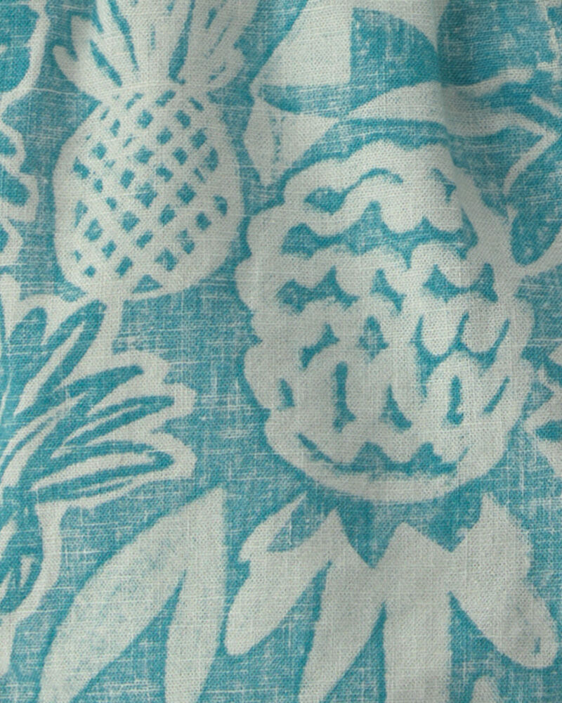 B&eacute;b&eacute; gar&ccedil;on - Short en lin &agrave; motif ananas - Bleu, image 3 sur 3 diapositives