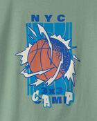 Boys 'NYC Camp' Basketball Game Day Long-Sleeve Graphic Tee - Green, image 2 of 3 slides