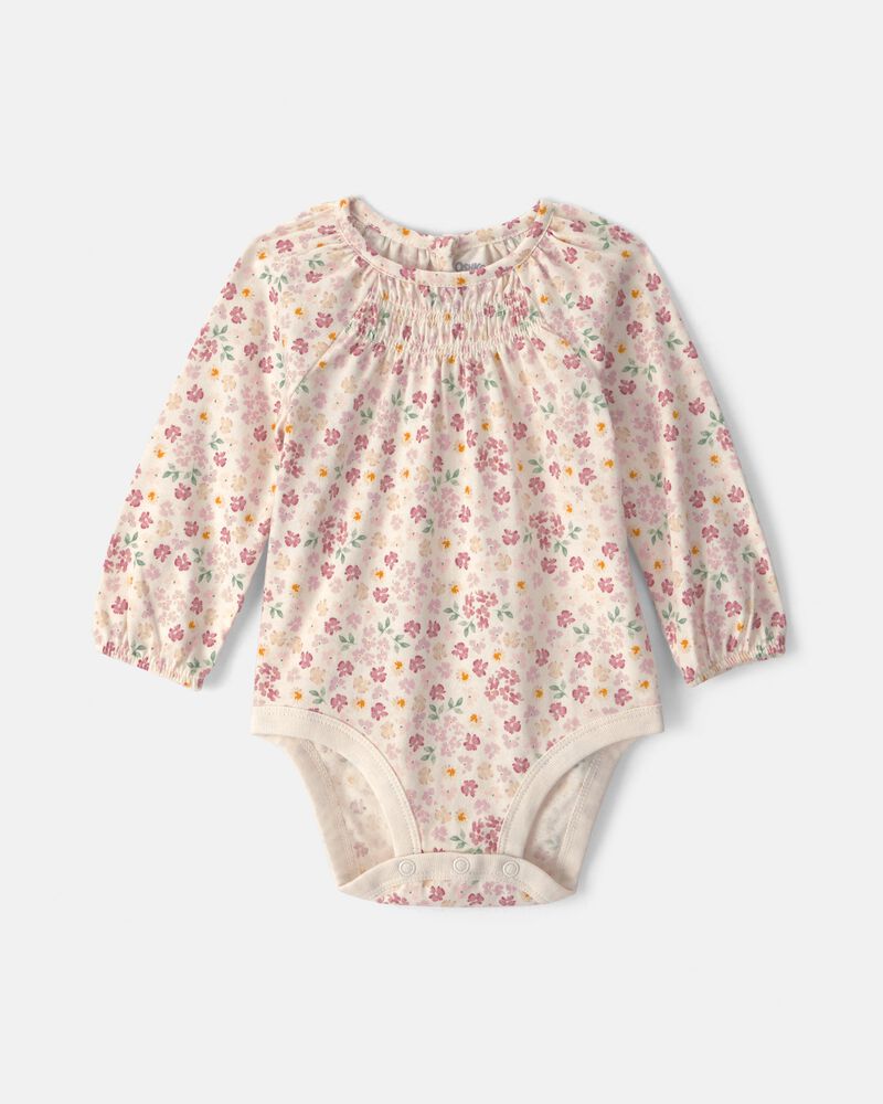 B&eacute;b&eacute; fille - Cache-couche mode &agrave; manches longues et motif floral, image 1 sur 2 diapositives