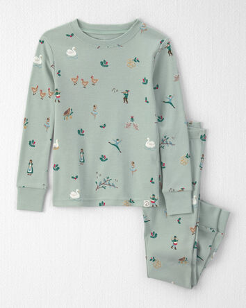Tout-petit - Pyjama 2 pi&egrave;ces en coton biologique au motif des 12 jours de No&euml;l, 