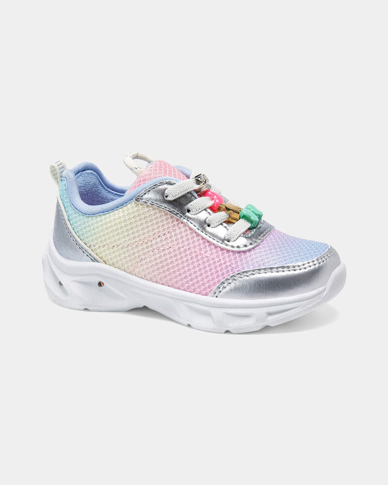 Toddler Girl Metallic Sneakers  - Silver, image 1 of 6 slides