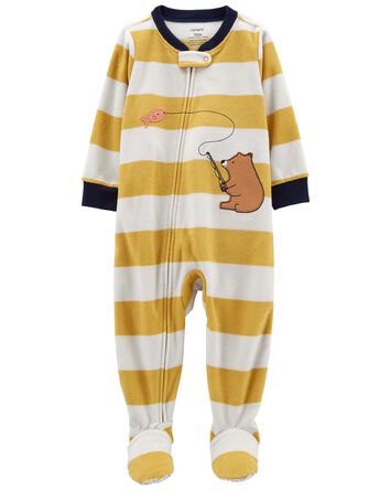 1-Piece Bear Fleece Footie Pyjamas, 