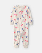 Baby Girl 1-Piece Monster 2-Way Zip DreamPlush Snug Fit Pyjama - Cream, image 1 of 5 slides