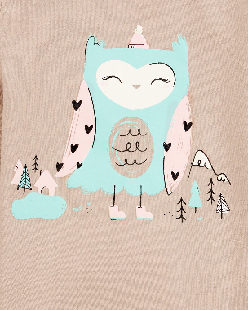 Toddler Girl Owl Cotton Blend Graphic Tee, image 2 of 3 slides