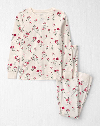 Filles - Pyjama 2 pi&egrave;ces en coton biologique &agrave; motif Vallon de rosiers sauvages, 