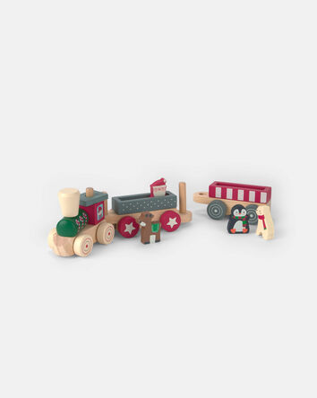 Tout-petit - Coffret de train en bois de No&euml;l, 