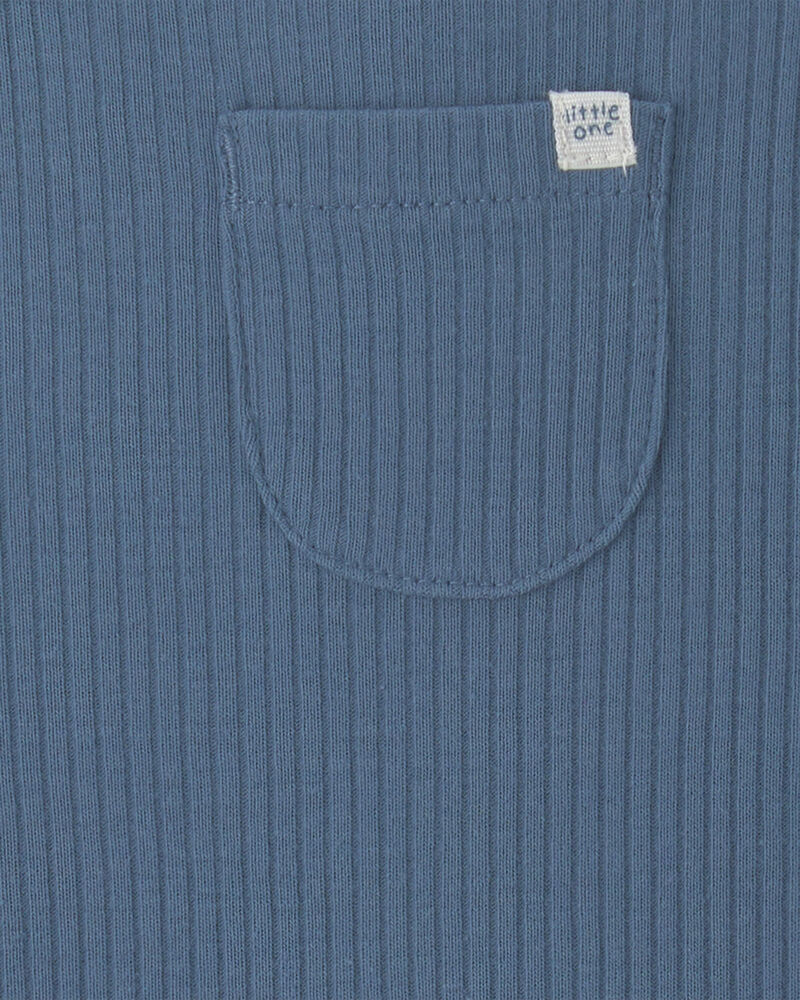 B&eacute;b&eacute; gar&ccedil;on - Ensemble 2 pi&egrave;ces salopette &agrave; motif safari &ndash; Bleu/Cr&egrave;me, image 4 sur 5 diapositives