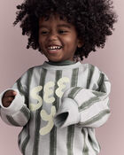 Toddler 'See Ya!' Striped Dolman-Sleeve Sweatshirt - Sage, image 4 of 6 slides