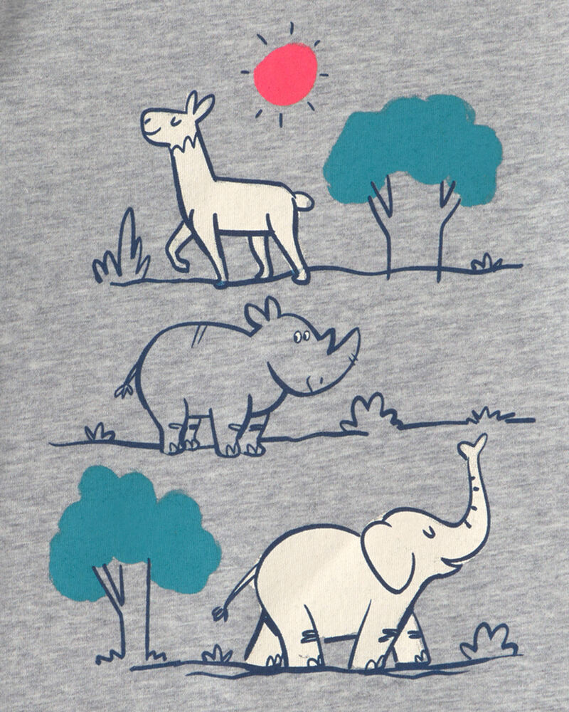 Tout-petit gar&ccedil;on - T-shirt &agrave; imprim&eacute; d&rsquo;animaux du zoo - Gris, image 2 sur 2 diapositives