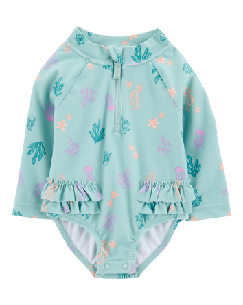 Baby 1-Piece Coral Print Rashguard, 