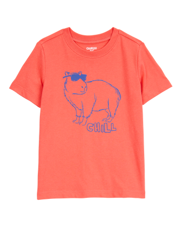 Toddler Capybara Short-Sleeve Graphic Tee - Red, 