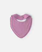 Baby Girl 2-Pack Floral Bibs - Purple/Ivory, image 2 of 4 slides
